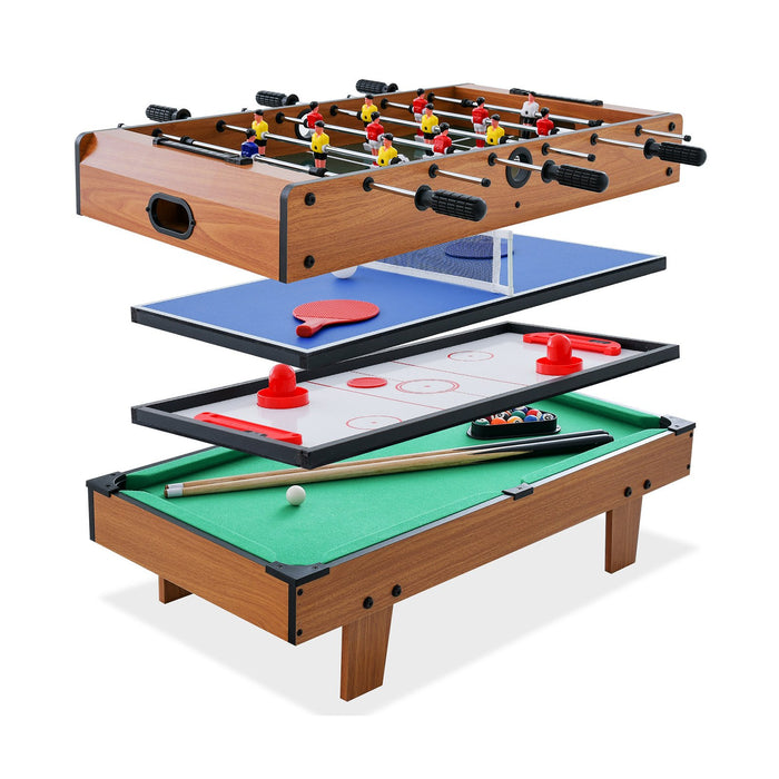 4 in 1 Combo Game Table Set Foosball Table with Billiards-