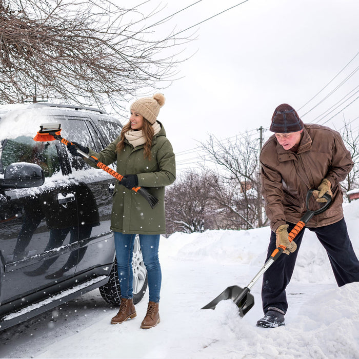 4 in 1 Extendable Snow Shovel 3 Adjustable Sizes Snow Kit for Car-