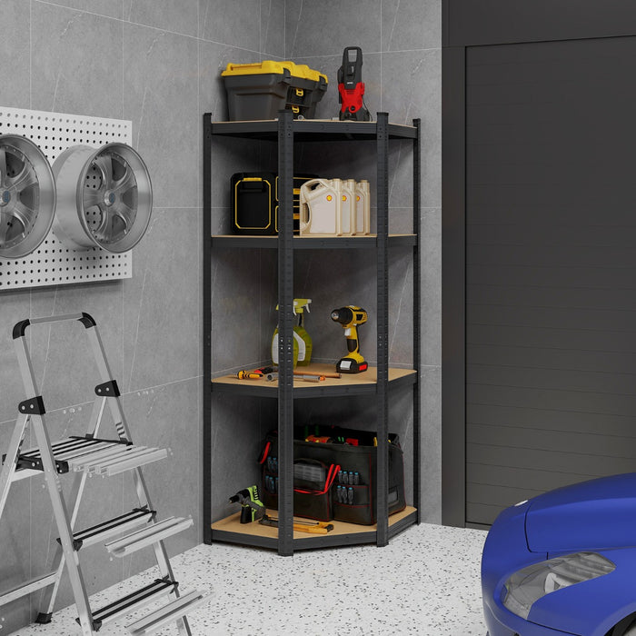4-Tier Corner Shelving Unit 720KG Heavy Duty for Warehouse Pantry Shed and Kitchen-Blue