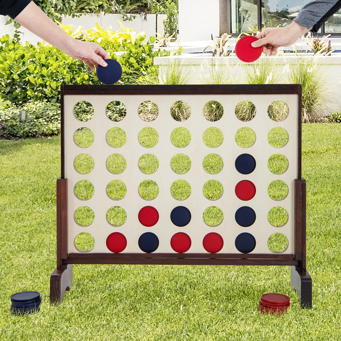 4-in-a-row Game Set with 42 PCS Jumbo Rings and 600D Oxford Fabric Carrying Bag-