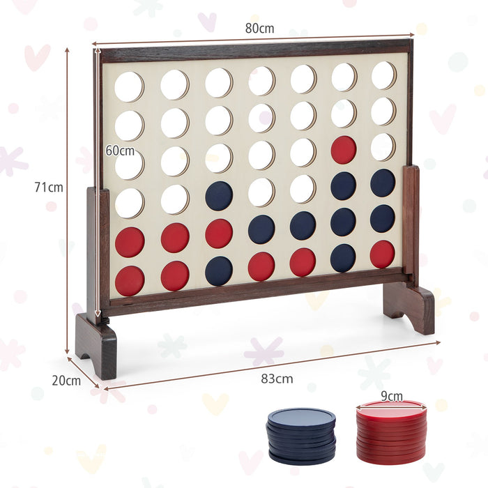 4-in-a-row Game Set with 42 PCS Jumbo Rings and 600D Oxford Fabric Carrying Bag-