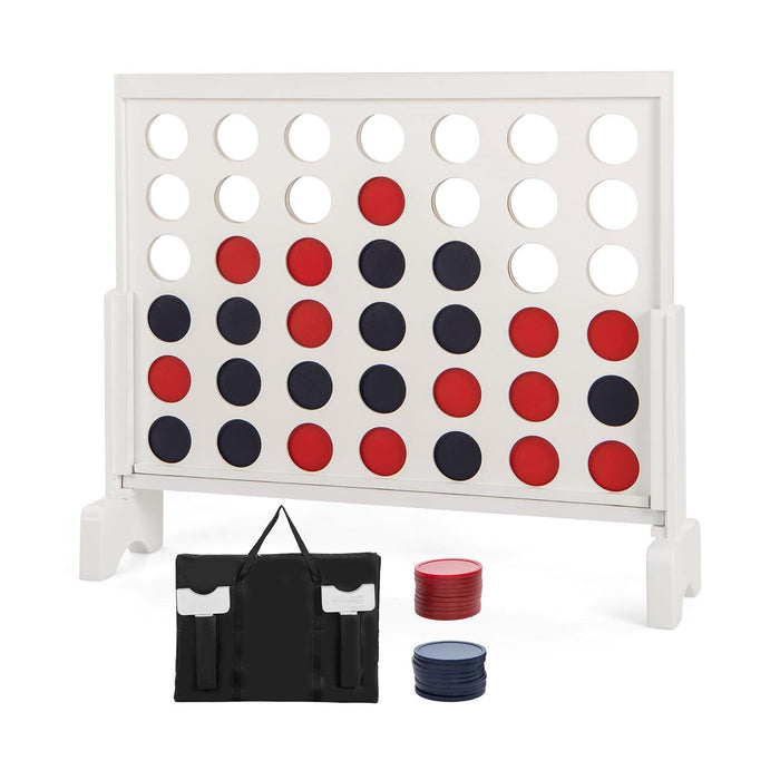 4-in-a-row Game Set with 42 PCS Jumbo Rings and 600D Oxford Fabric Carrying Bag-