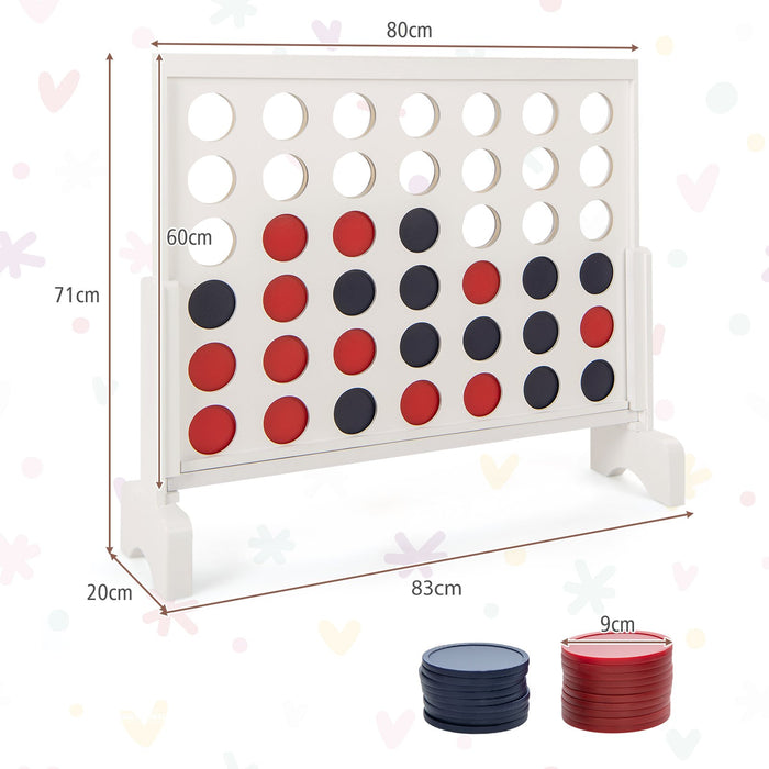 4-in-a-row Game Set with 42 PCS Jumbo Rings and 600D Oxford Fabric Carrying Bag-