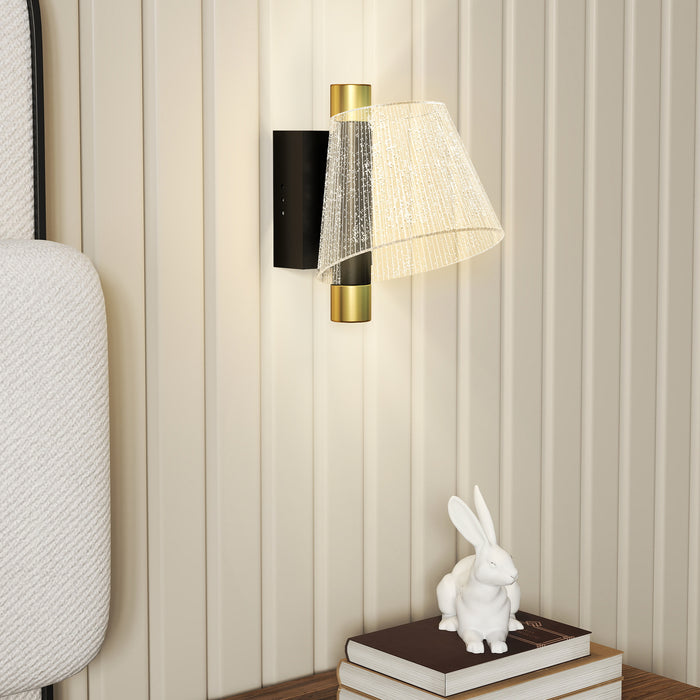 HOMCOM Led Wall Lamp 2 Pack, 5W Modern Indoor Starry Wall Light, Colour Temperature Adjustable 3000K/4000K/6500K, for Bedroom, Living Room, Hallway, Stairs, Black