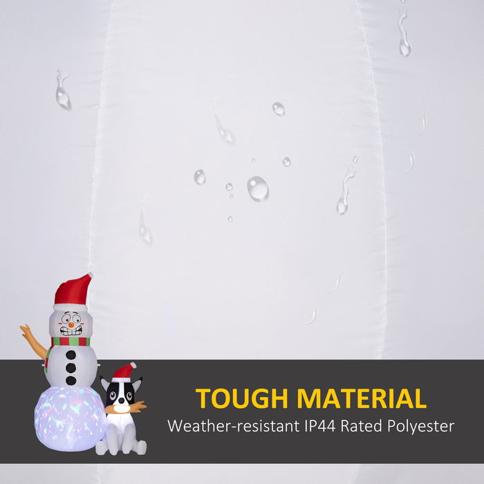 Outsunny 6.2FT Christmas Inflatable Snowman with Dog, Christmas Blow Up Outdoor LED Display for Garden Party