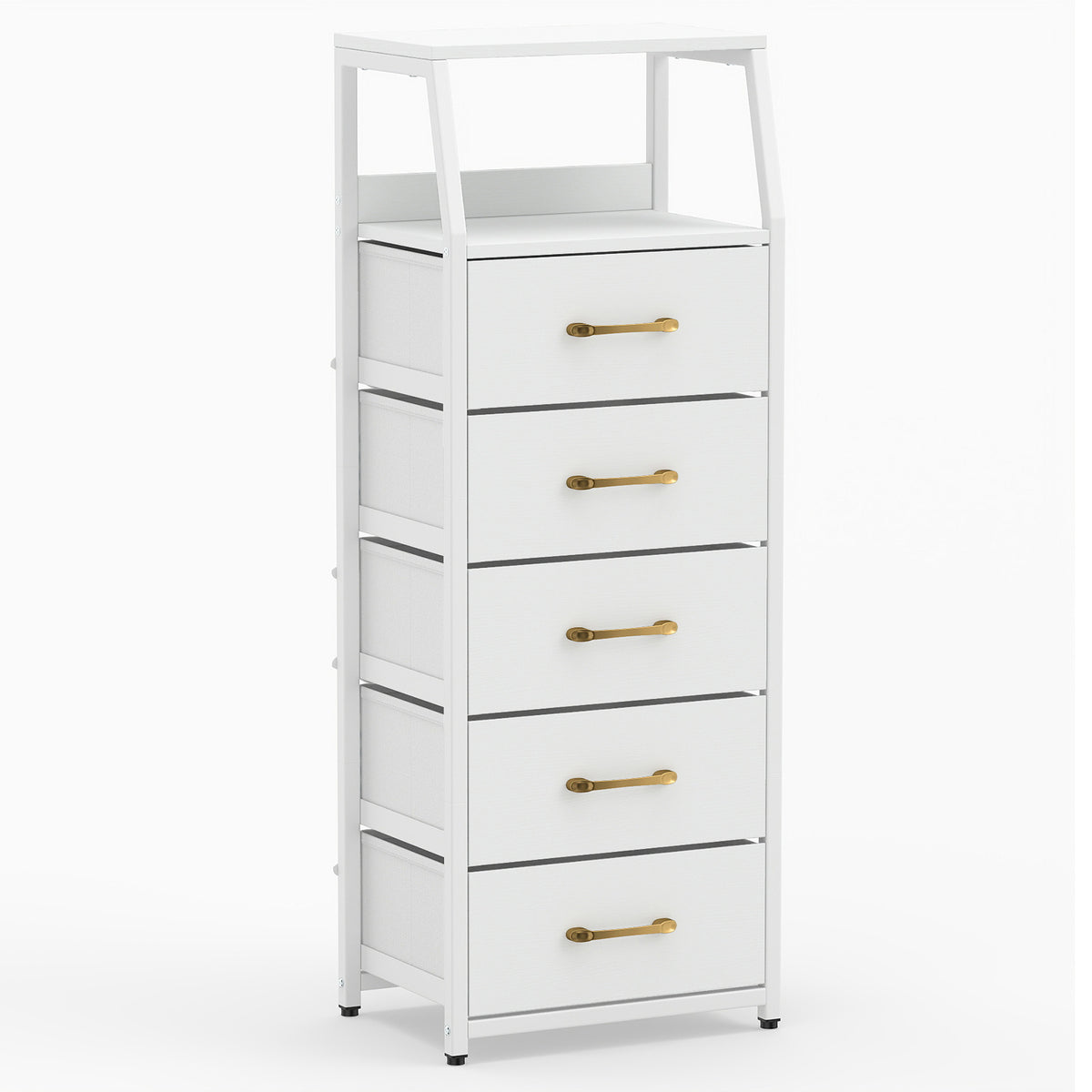 5-Drawer Storage Cabinet with Detachable Foldable Fabric Drawers and Anti-Tipping Kits-