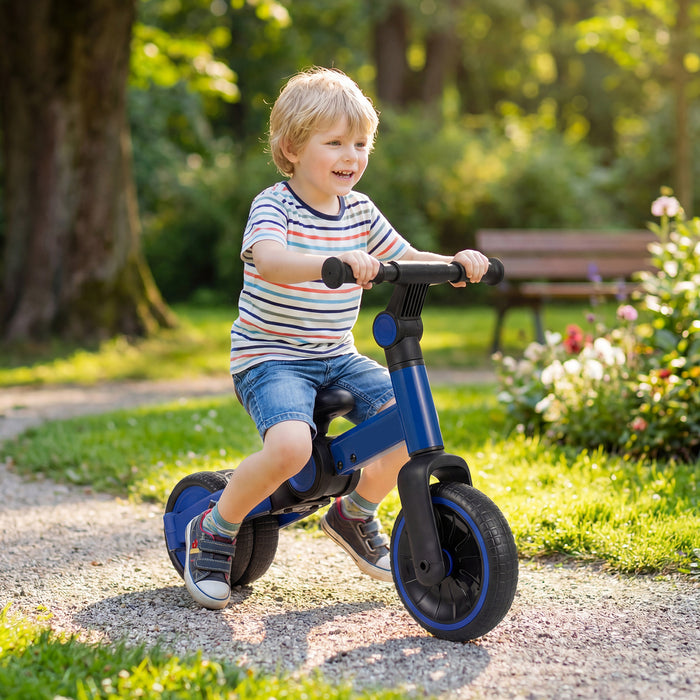 5-In-1 Toddler Bike Kids Balance Bike with Removable Pedals-