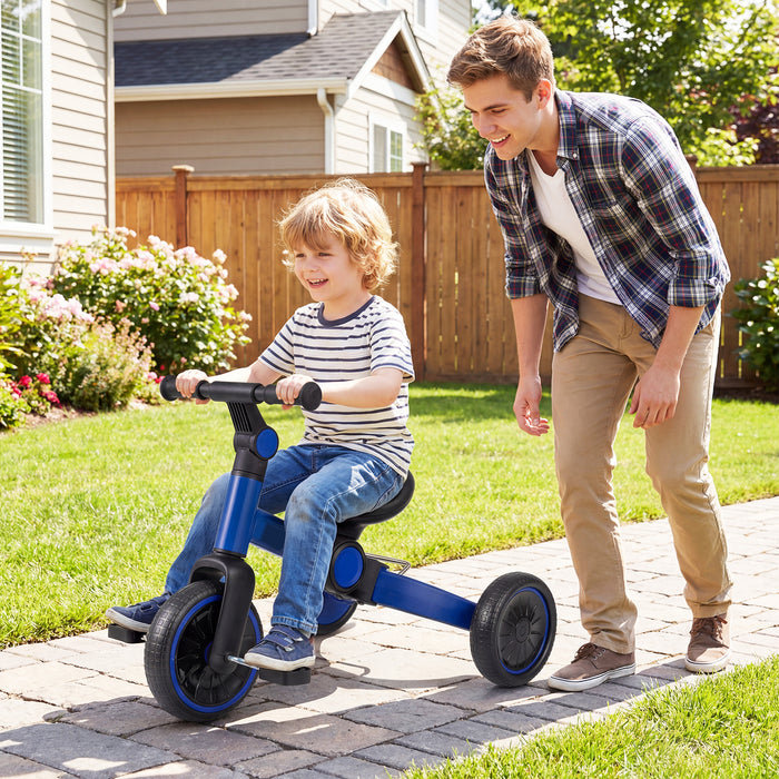 5-In-1 Toddler Bike Kids Balance Bike with Removable Pedals-