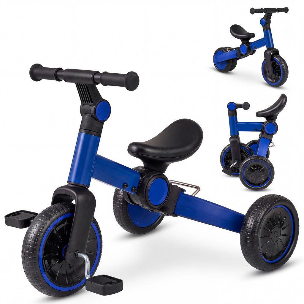 5-In-1 Toddler Bike Kids Balance Bike with Removable Pedals-