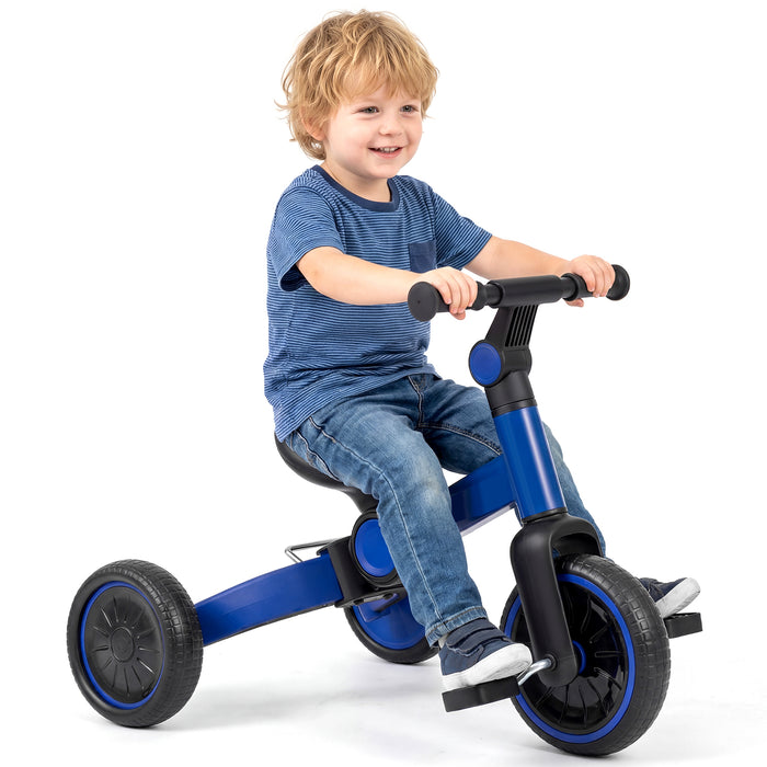 5-In-1 Toddler Bike Kids Balance Bike with Removable Pedals-