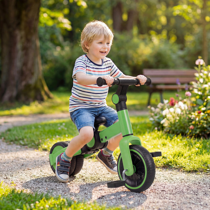 5-In-1 Toddler Bike Kids Balance Bike with Removable Pedals-
