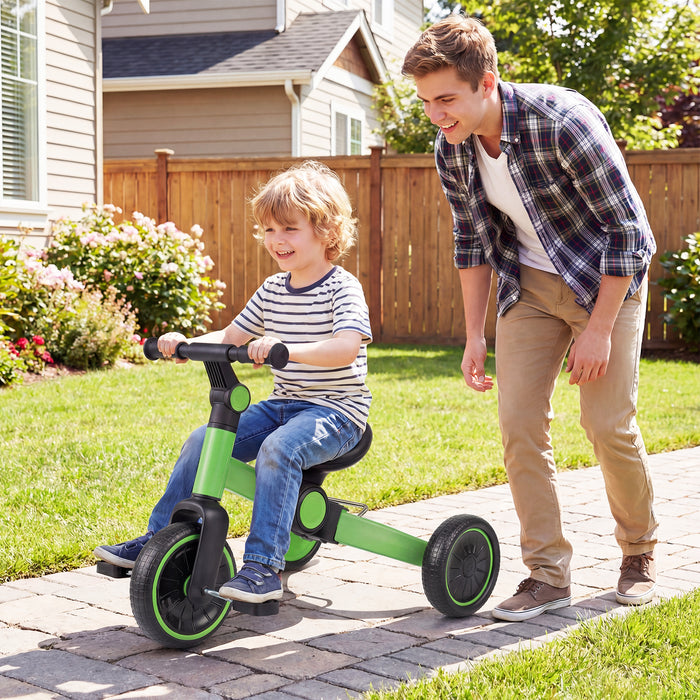 5-In-1 Toddler Bike Kids Balance Bike with Removable Pedals-