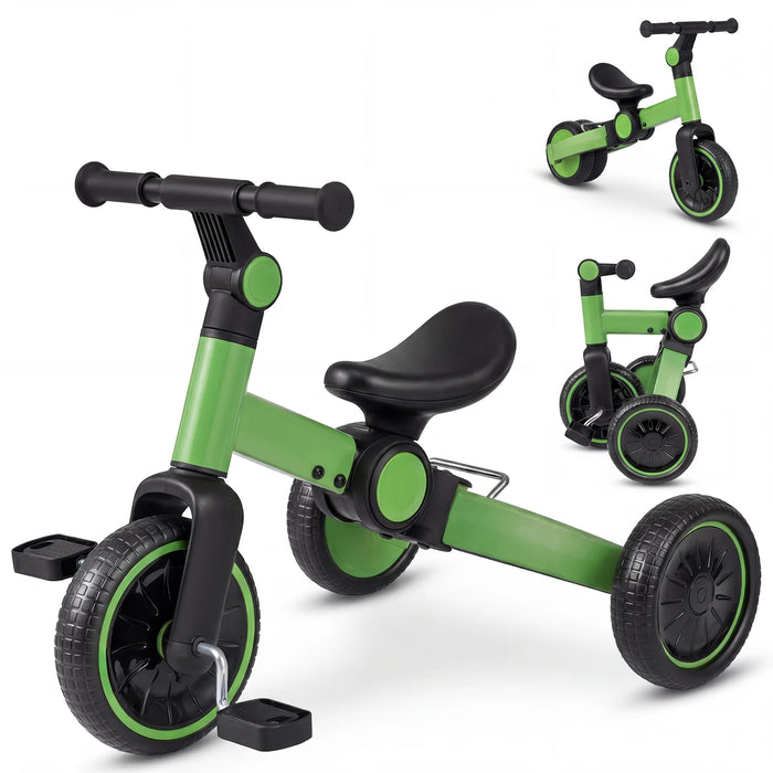 5-In-1 Toddler Bike Kids Balance Bike with Removable Pedals-