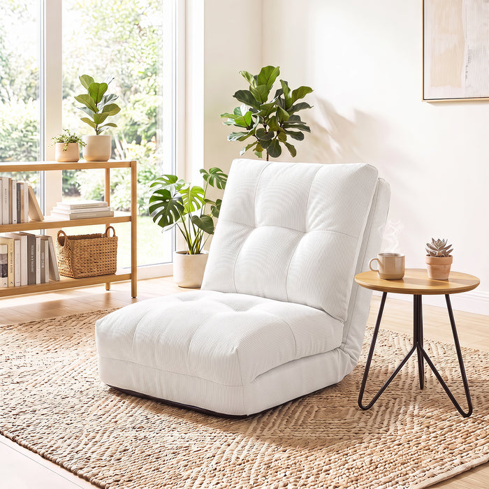 5-Level Adjustable Floor Chair for Adults with Back Support and Comfy Padded Cushions-Grey