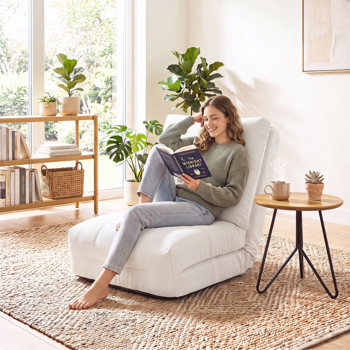 5-Level Adjustable Floor Chair for Adults with Back Support and Comfy Padded Cushions-Grey