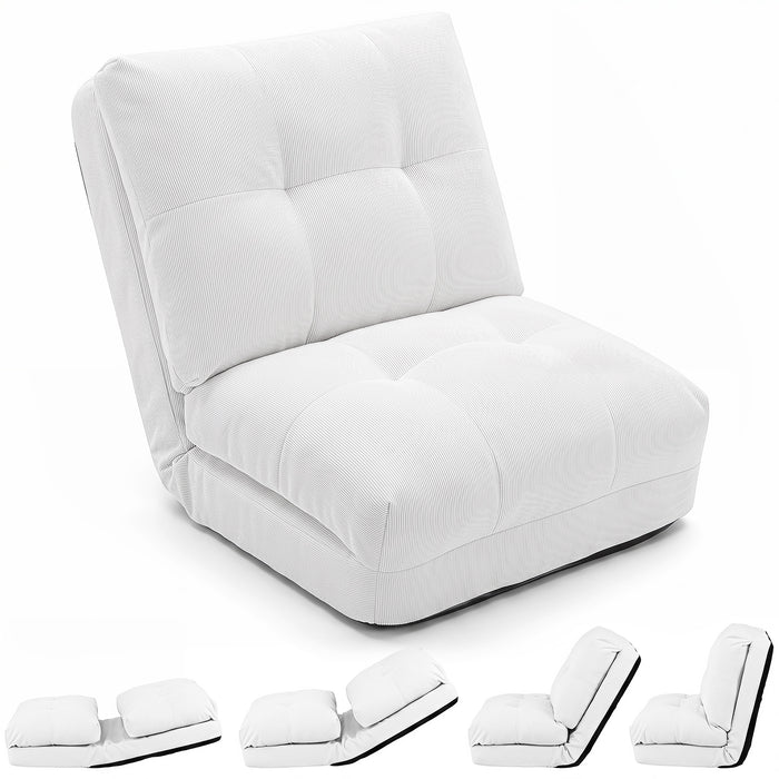 5-Level Adjustable Floor Chair for Adults with Back Support and Comfy Padded Cushions-Grey