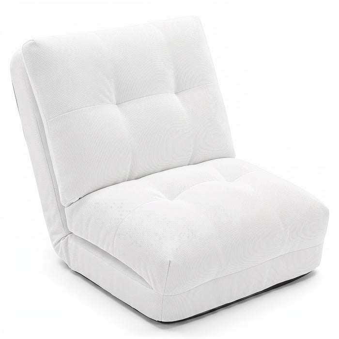 5-Level Adjustable Floor Chair for Adults with Back Support and Comfy Padded Cushions-Grey