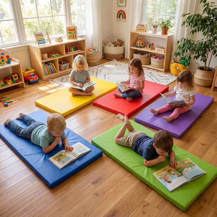 5-Pack Kids Nap Mats 5.5 CM Thick Sponge Rest Mats with PU Covers for Toddlers-