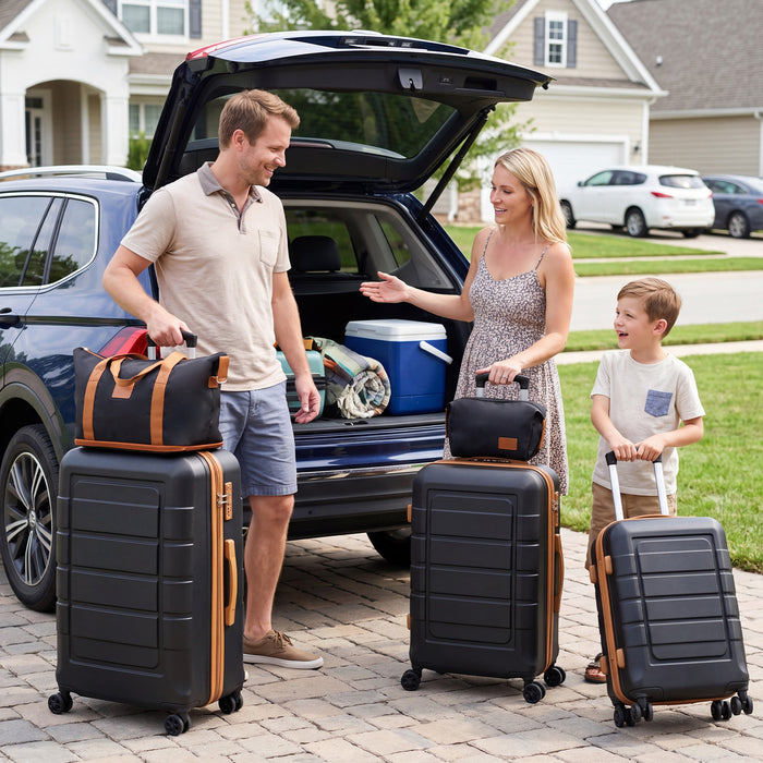 5-Piece Luggage Set with Universal Wheels and ABS Hard Shell for Travel-
