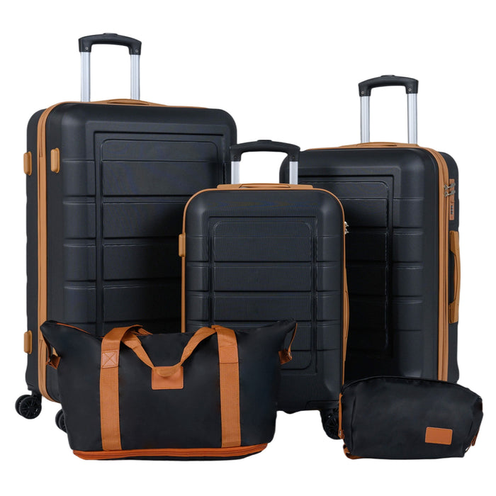 5-Piece Luggage Set with Universal Wheels and ABS Hard Shell for Travel-