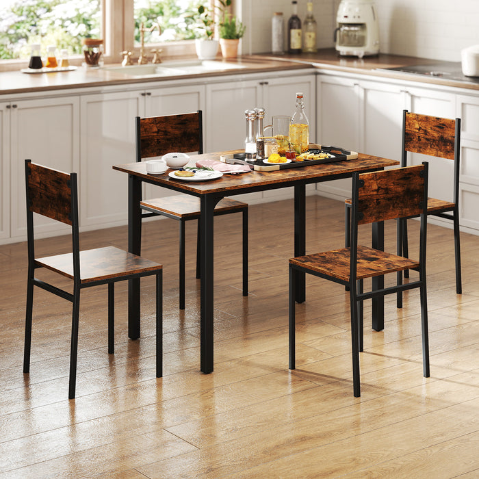 5-Piece Modern Kitchen Dining Room Furniture with Wood Rectangular Table-