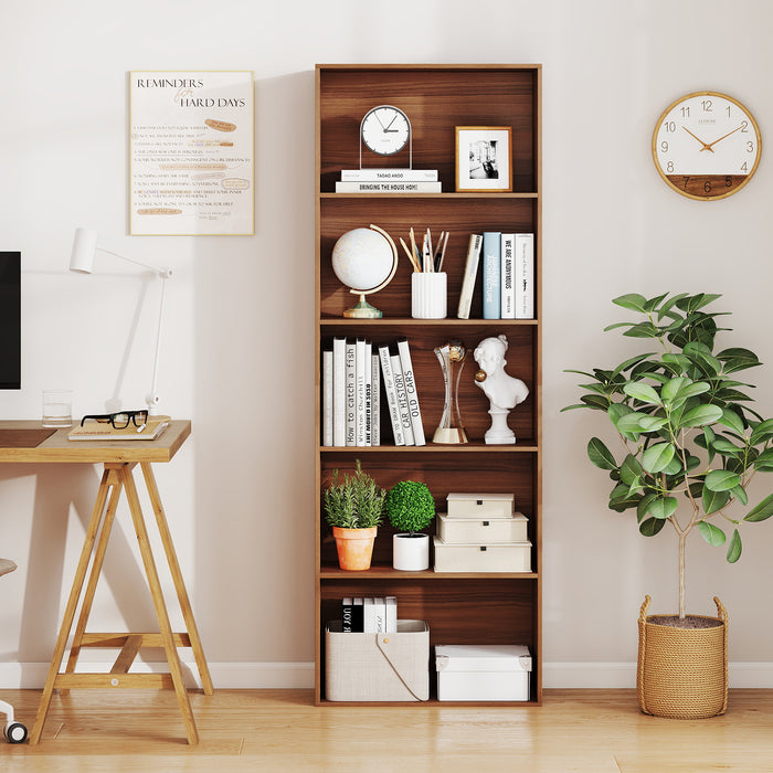 5-Tier Bookshelf with Freestanding Display Shelf and Storage Organizer for Living Room-Black