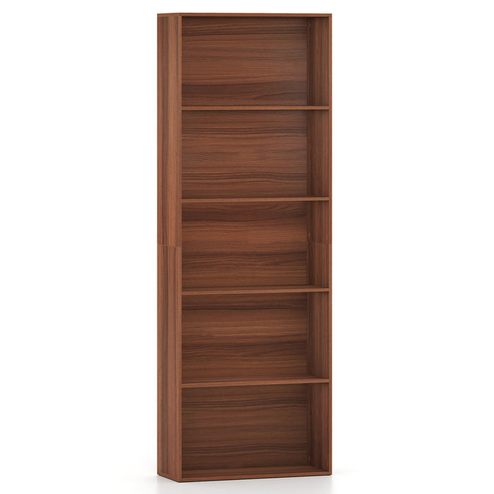 5-Tier Bookshelf with Freestanding Display Shelf and Storage Organizer for Living Room-Black