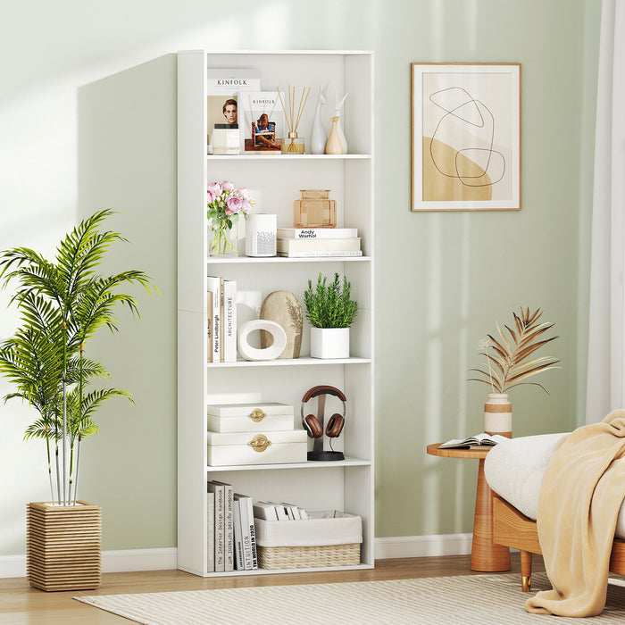 5-Tier Bookshelf with Freestanding Display Shelf and Storage Organizer for Living Room-Black