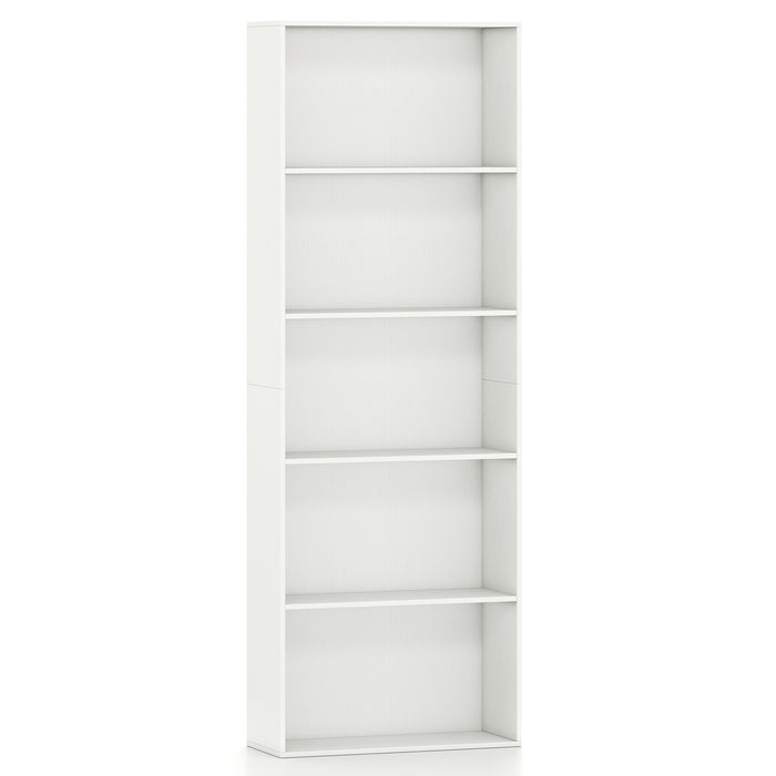 5-Tier Bookshelf with Freestanding Display Shelf and Storage Organizer for Living Room-Black