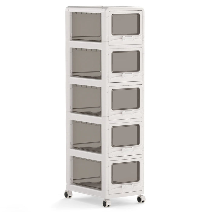 3-Tier Plastic Drawer Storage Organizer Rolling Cart with 3 Drawers