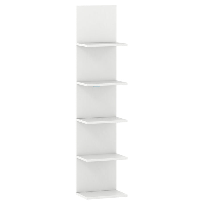 5-Tier Wall Shelves Vertical Floating Storage Shelf Unit-Rustic Brown