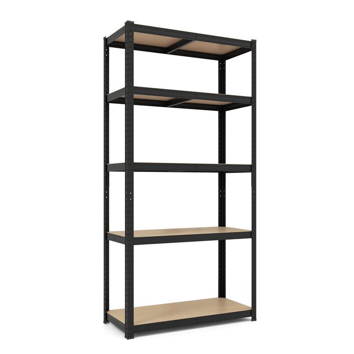 5-Tier Metal Shelving Unit with Adjustable Height for Garages-Silver