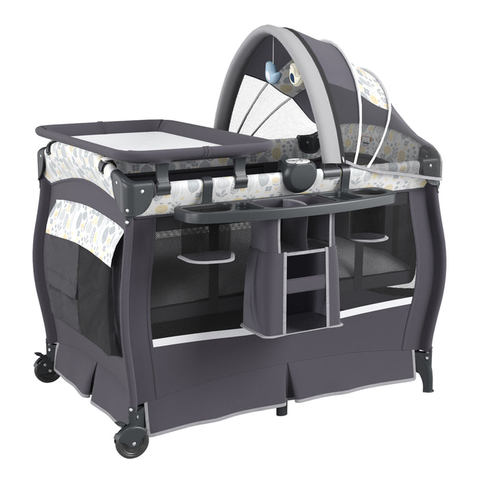 5 in 1 Portable Pack and Play with Bassinet and Mattress-