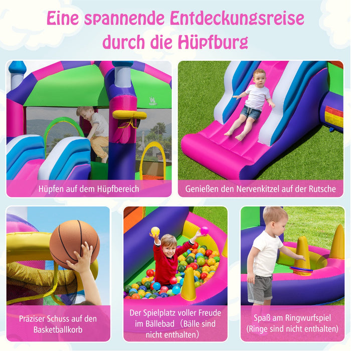 5-in-1 Jumping Air Bounce Castle with Sun Roof