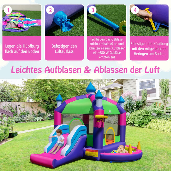 5-in-1 Jumping Air Bounce Castle with Sun Roof