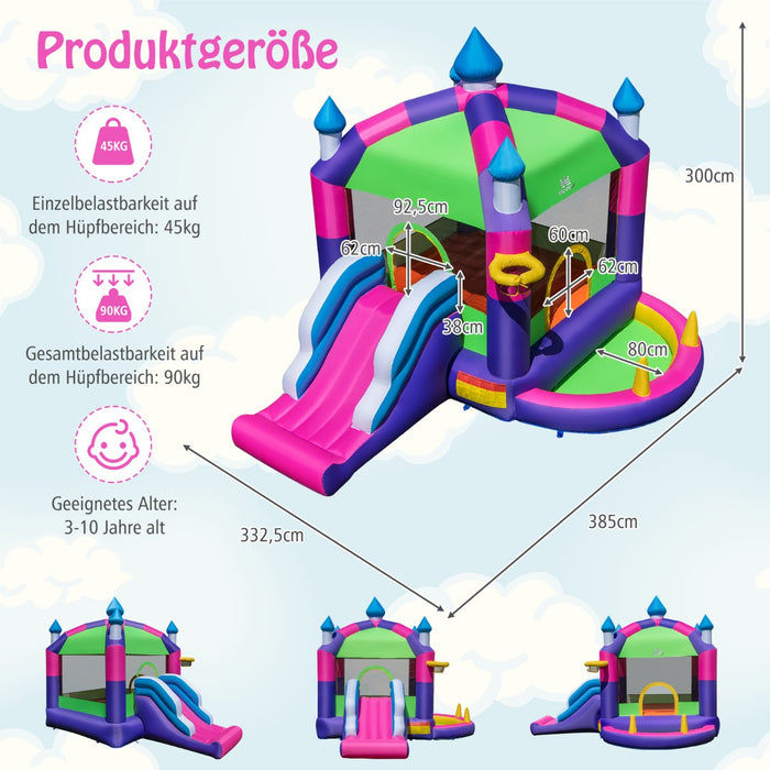 5-in-1 Jumping Air Bounce Castle with Sun Roof