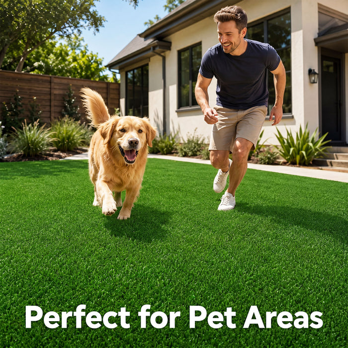 5 x 1 M Artificial Turf Rug with Low 7 mm Pile Height and Drainage Holes