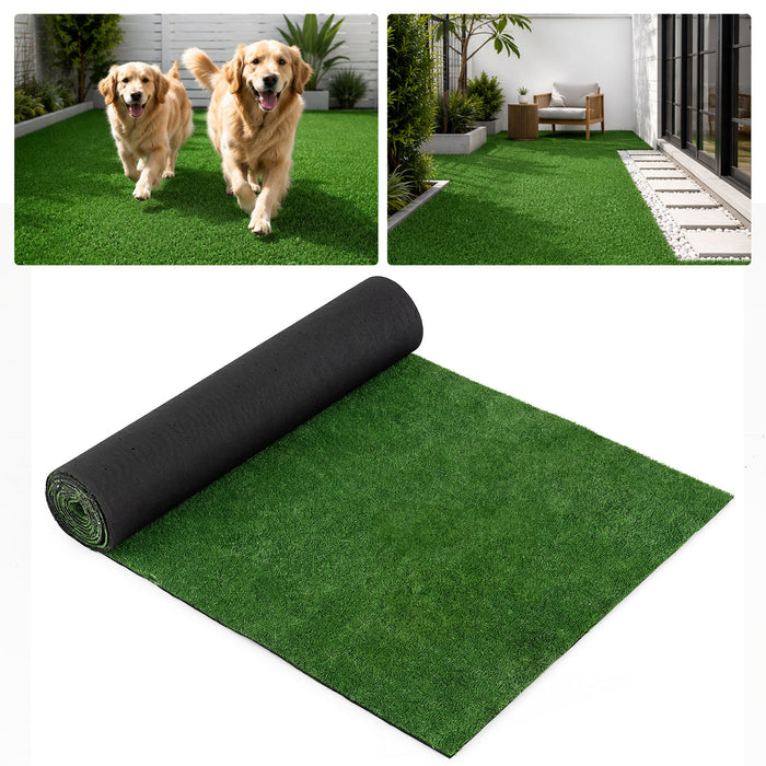 5 x 1 M Artificial Turf Rug with Low 7 mm Pile Height and Drainage Holes