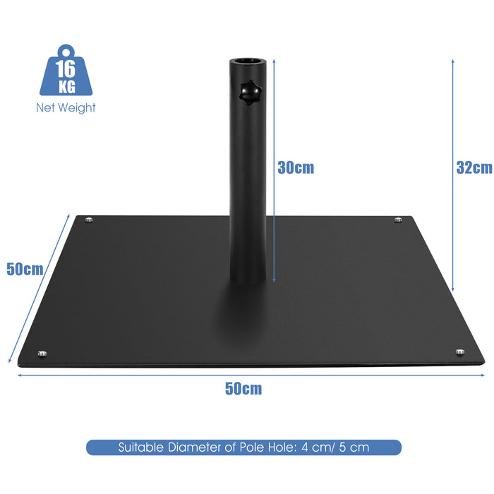 50 CM Patio Umbrella Base with 4 Adjustable Footpads for Patio Poolside-