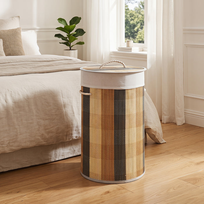 50 L 3-handle Laundry Hamper with Removable and Machine-Washable Liner for Blankets-