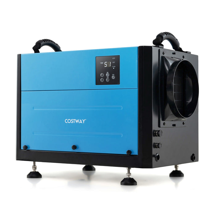50/70L/Day Industrial Dehumidifier with Pump and Drain Hose-Blue-70L