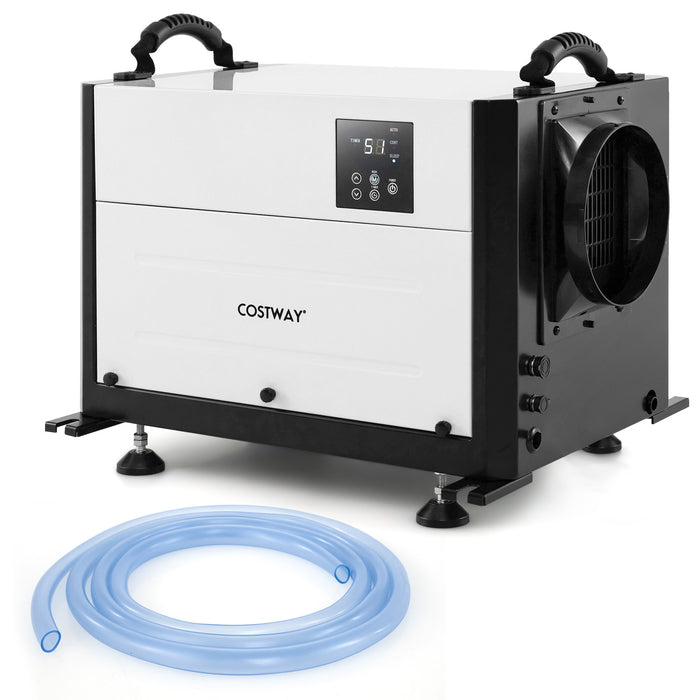 50/70L/Day Industrial Dehumidifier with Pump and Drain Hose-Blue-70L