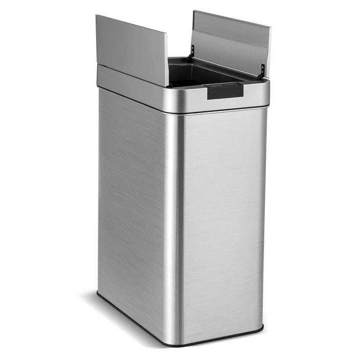 50L Slim Kitchen Trash Can with Wing Lids-