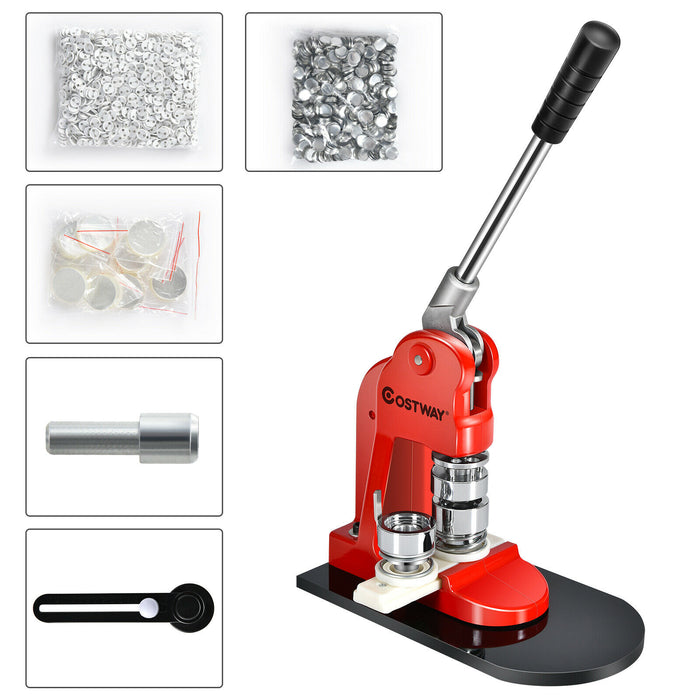 Button Maker 25mm with 1000 Kits - Badge and Pin Crafting Machine with Cutter - Ideal for DIY Enthusiasts and Crafts Projects