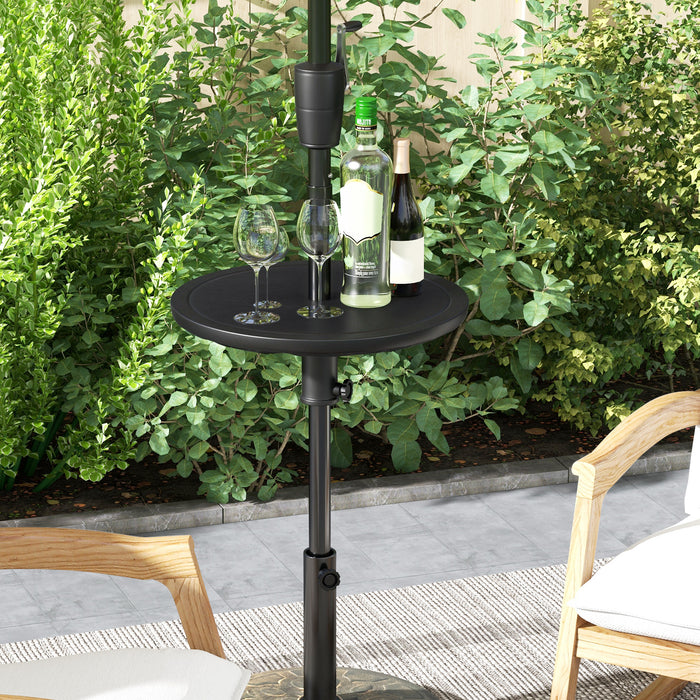 Outdoor Adjustable Table - 50 cm, Features 38mm Umbrella Hole - Ideal for Garden/Patio Use