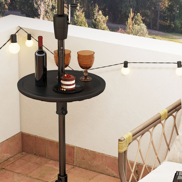 Outdoor Adjustable Table - 50 cm, Features 38mm Umbrella Hole - Ideal for Garden/Patio Use