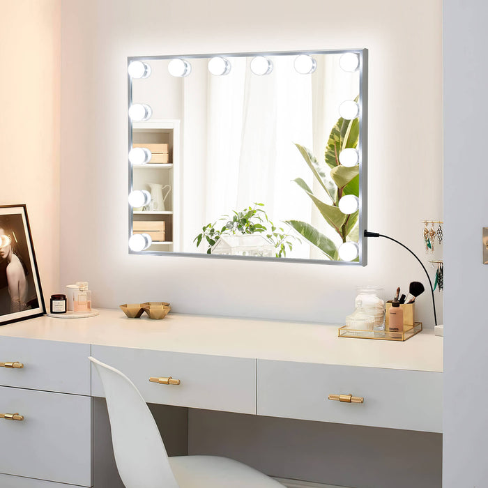 50 x 43 cm Tabletop Wall Mirror with LED Lights