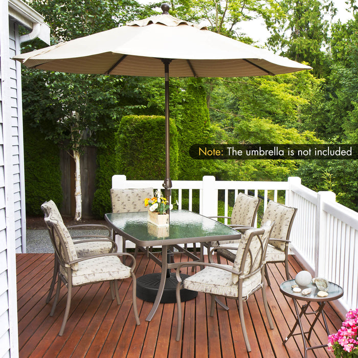 50cm Fillable Round Umbrella Base Stand with Built-in Handle-