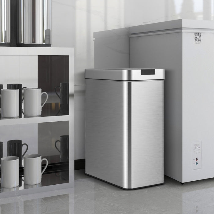 50L Slim Kitchen Trash Can with Wing Lids-