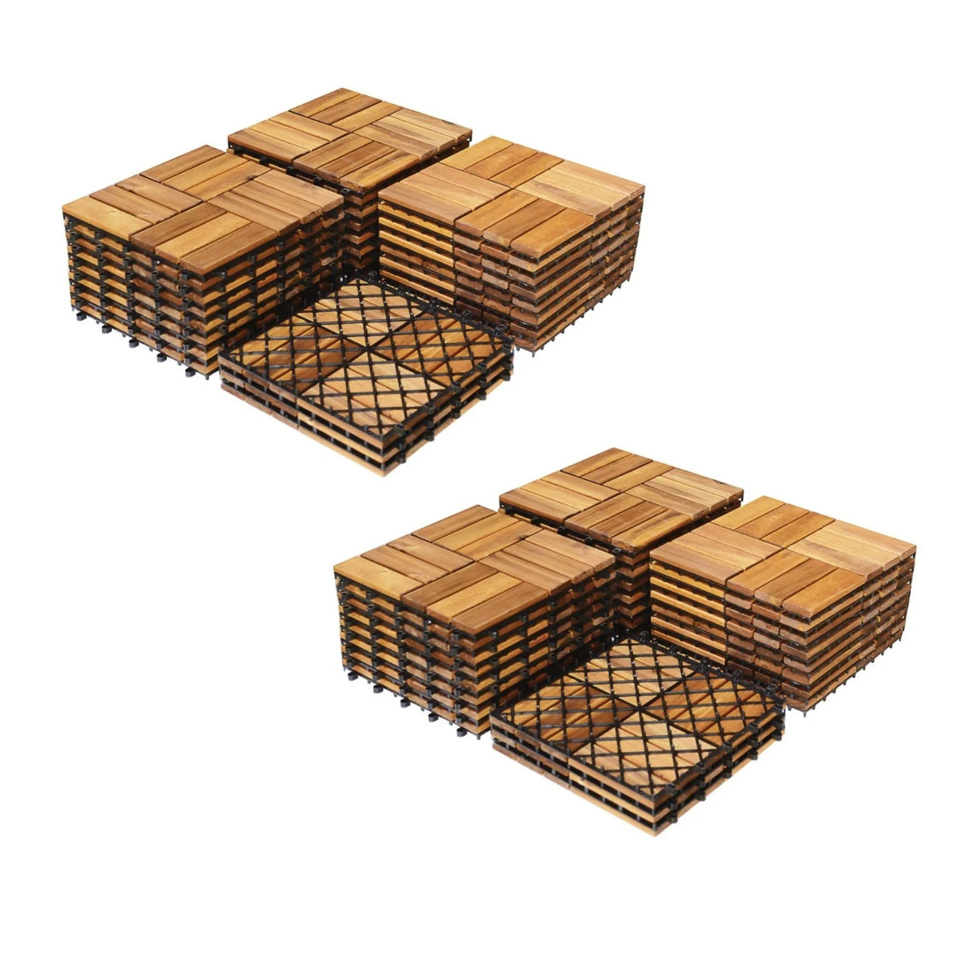 Interlocking Acacia Wood Patio Deck Tiles